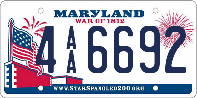 MD license plate 4AA6692