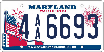 MD license plate 4AA6693