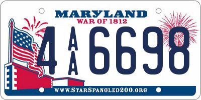 MD license plate 4AA6698