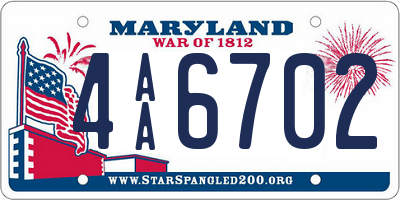 MD license plate 4AA6702