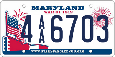 MD license plate 4AA6703