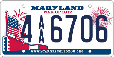 MD license plate 4AA6706