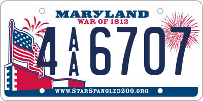 MD license plate 4AA6707