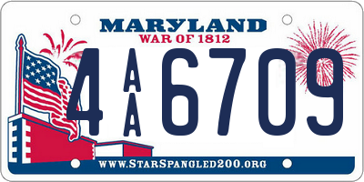 MD license plate 4AA6709