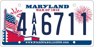 MD license plate 4AA6711