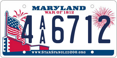 MD license plate 4AA6712