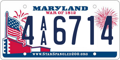 MD license plate 4AA6714