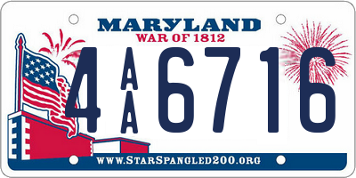 MD license plate 4AA6716