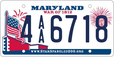 MD license plate 4AA6718