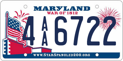 MD license plate 4AA6722