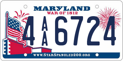 MD license plate 4AA6724