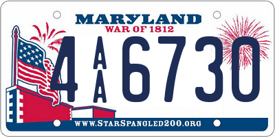 MD license plate 4AA6730