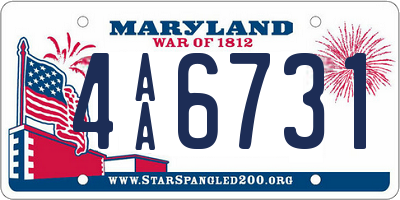 MD license plate 4AA6731