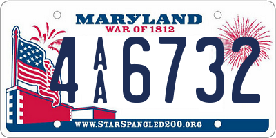 MD license plate 4AA6732