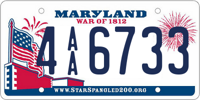 MD license plate 4AA6733