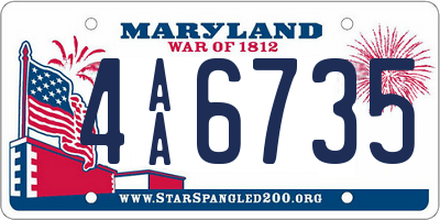 MD license plate 4AA6735