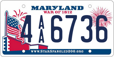 MD license plate 4AA6736