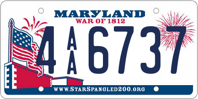 MD license plate 4AA6737