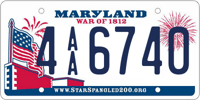 MD license plate 4AA6740