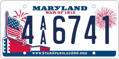 MD license plate 4AA6741