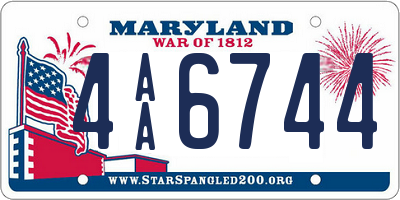 MD license plate 4AA6744