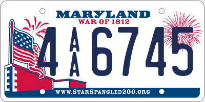 MD license plate 4AA6745