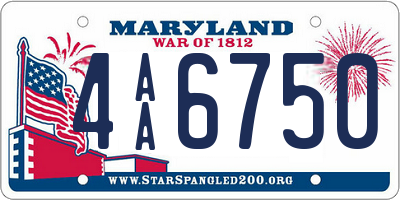 MD license plate 4AA6750