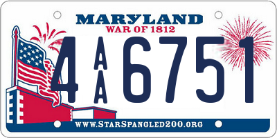 MD license plate 4AA6751