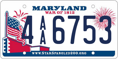 MD license plate 4AA6753