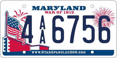 MD license plate 4AA6756