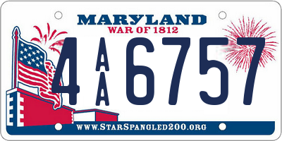 MD license plate 4AA6757