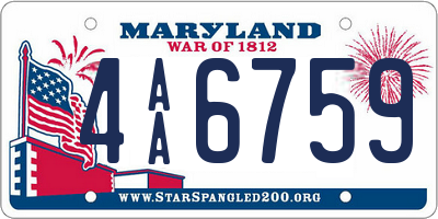 MD license plate 4AA6759