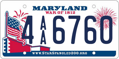 MD license plate 4AA6760