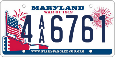 MD license plate 4AA6761