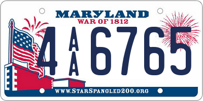 MD license plate 4AA6765