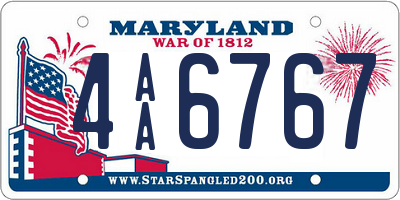 MD license plate 4AA6767