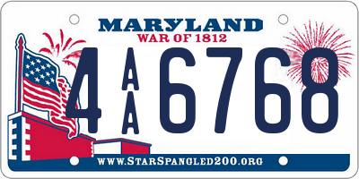 MD license plate 4AA6768