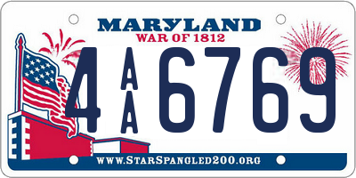 MD license plate 4AA6769