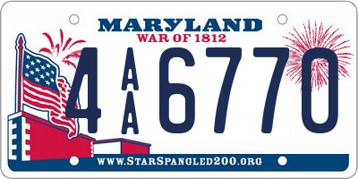 MD license plate 4AA6770