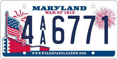 MD license plate 4AA6771