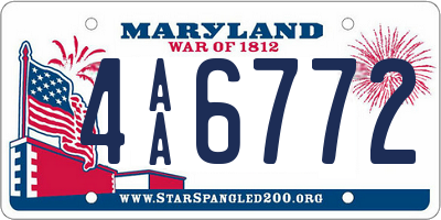 MD license plate 4AA6772