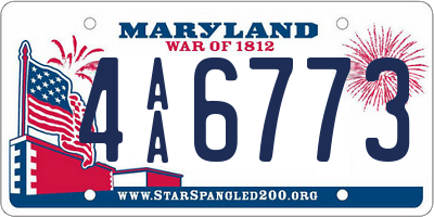 MD license plate 4AA6773