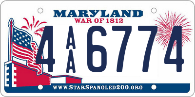 MD license plate 4AA6774