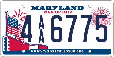 MD license plate 4AA6775