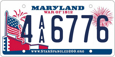 MD license plate 4AA6776