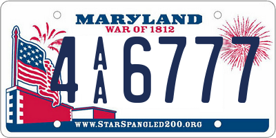 MD license plate 4AA6777