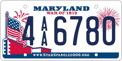 MD license plate 4AA6780