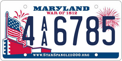 MD license plate 4AA6785