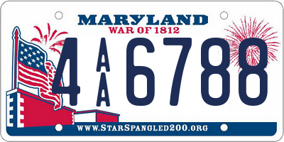 MD license plate 4AA6788