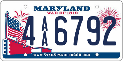 MD license plate 4AA6792